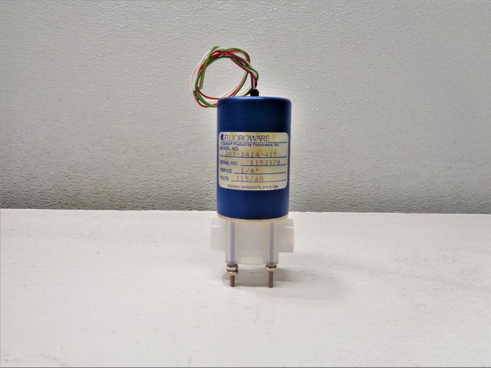 Galtek Fluoroware 1/4" 2-Way Solenoid Valve, Model# 203-1414-415